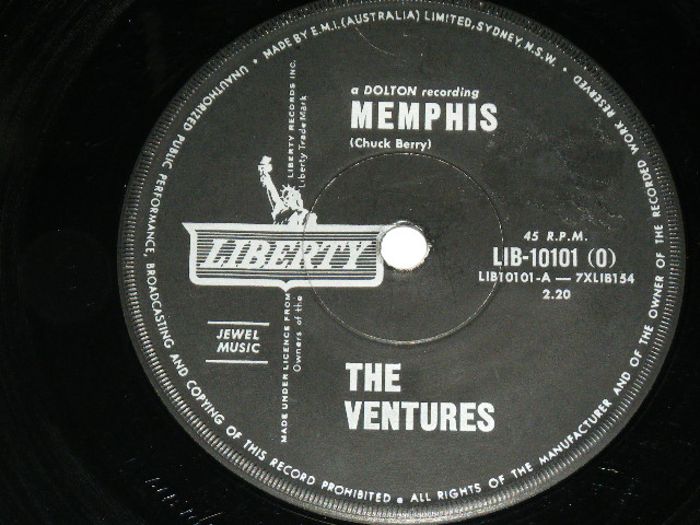画像1: THE VENTURES - A) MEMPHIS / B) TRANTELLA ( Ex++/Ex++ )   / 1963 AUSTRALIA  Original 7" Single With COMPANY SLEEVE 