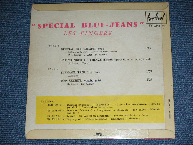 画像: LES FINGERS -  SPECIAL BLUE-JEANS ( Ex+/Ex++ )  / 1960's FRANCE FRENCH ORIGINAL Used 7" EP  With Picture Sleeve