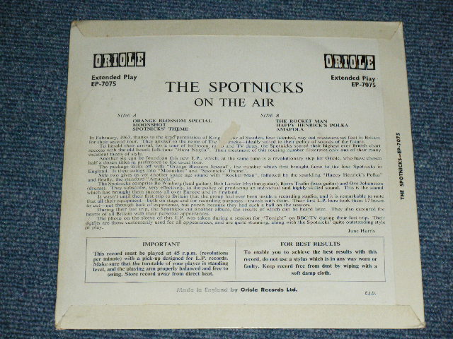 画像: SPOTNICKS, The - ON THE AIR ( Ex++,Ex-/Ex++ ) / 1963 UK ENGLAND ORIGINAL Used 7" EP  with PICTURE SLEEVE 