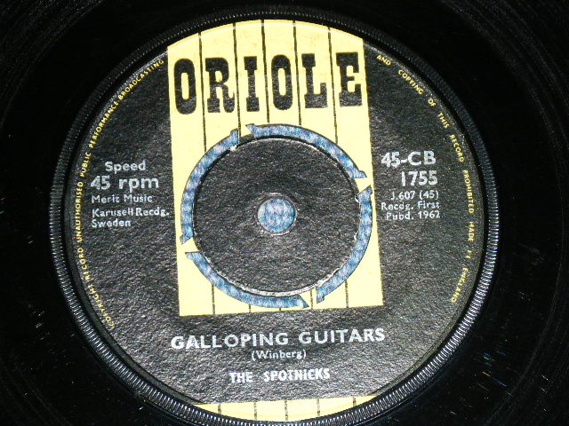 画像: SPOTNICKS, The -  THE  ROCKET MAN : GALLOPING GUITARS 　/ 1962 UK England  ORIGINAL Used 7" Single