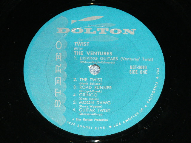 画像: THE VENTURES - TWIST WITH THE VENTURES ( TURQUOISE  Label : Matrix Number BST-8010-IA-Side 1/ BST-8010-1A-Side 2 : VG++/Ex+ ) / 1962 US ORIGINAL RELEASE VERSION STEREO  Used  LP 