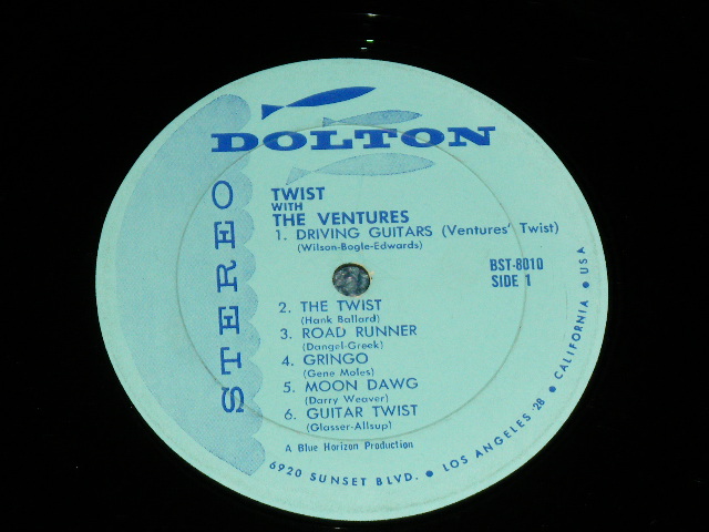 画像: THE VENTURES - TWIST WITH THE VENTURES ( LIGHT BLUE Label : Matrix Number BST-8010-Side 1-1C/ BST-8010-1A-Side 2 :VG/VG+++,B-3:Poor ) / 1962 US ORIGINAL RELEASE VERSION STEREO  Used  LP 