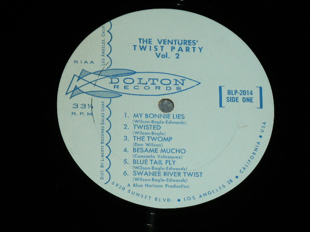 画像: THE VENTURES - TWIST PARTY VOL.2  ( LIGHT BLUE  Label : Matrix Number BLP 2014-1D (SIDE-1) /  BLP 2014-1E (SIDE-2) :  Ex+/Ex++ ) / 1962 US ORIGINAL RELEASE VERSION MONO Used  LP 