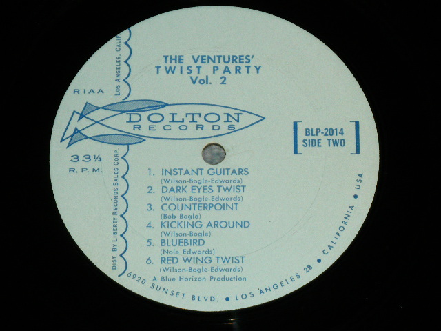 画像: THE VENTURES - TWIST PARTY VOL.2  ( LIGHT BLUE  Label : Matrix Number BLP 2014-1D (SIDE-1) /  BLP 2014-1E (SIDE-2) :  Ex+/Ex++ ) / 1962 US ORIGINAL RELEASE VERSION MONO Used  LP 