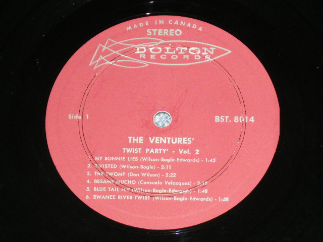 画像: THE VENTURES - TWIST PARTY VOL.2  ( MAROON  Label : Ex+++/Ex++ ) / 1962 CANADA ORIGINAL RELEASE VERSION STEREO  Used  LP 