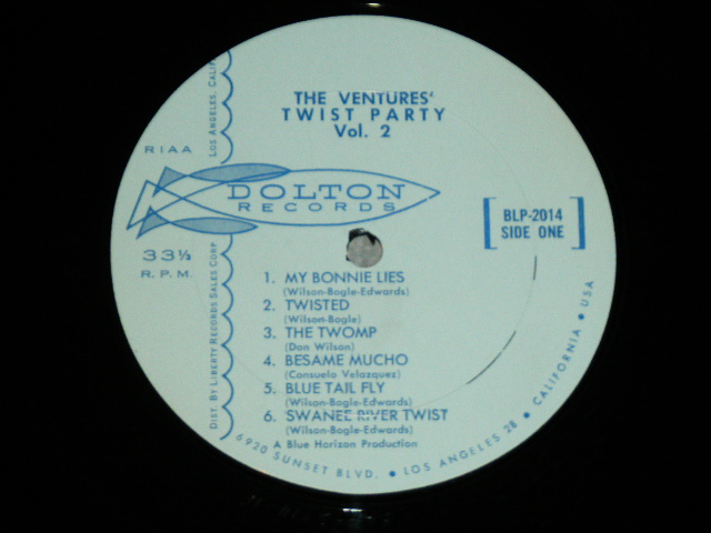 画像: THE VENTURES - TWIST PARTY VOL.2  ( LIGHT BLUE  Label : Matrix Number BLP 2014-1E (SIDE-1) /  BLP 2014-1D (SIDE-2) :  Ex++/Ex+++ ) / 1962 US ORIGINAL RELEASE VERSION MONO Used  LP 