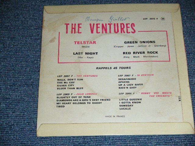 画像: THE VENTURES - TELSTAR  (Ex++,Ex/Ex+)  / 1963  FRANCE FRENCH  Original Used 7" EP With PICTURE SLEEVE 