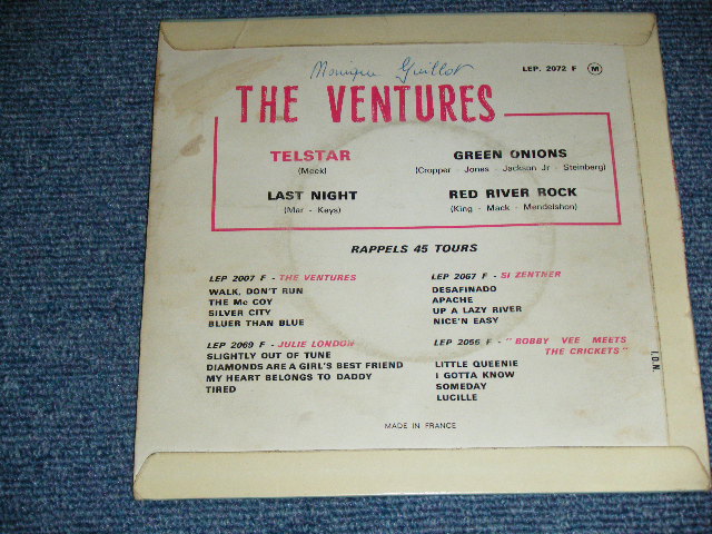 画像: THE VENTURES - TELSTAR  ( Ex++,Ex/Ex+ )  / 1960's  FRANCE FRENCH  Original Used 7" EP With PICTURE SLEEVE 