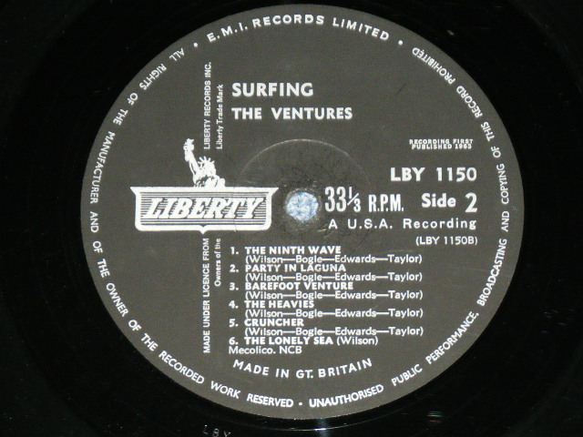 画像: THE VENTURES - SURFING ( Ex++,Ex+/Ex++)  / 1963  UK ENGLAND ORIGINAL MONO Used LP 