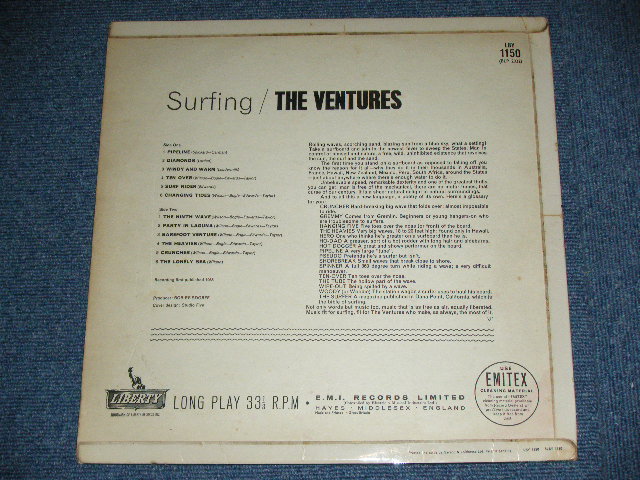画像: THE VENTURES - SURFING ( Ex++,Ex+/Ex++)  / 1963  UK ENGLAND ORIGINAL MONO Used LP 