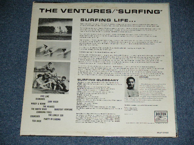 画像: THE VENTURES - SURFING ( '63 US AMERICA ORIGINAL "DARK BLUE with BLACK Print  Label : Matrix Number BLP 2022- 1 SIDE1 /  BLP 2022-1 SIDE2  Ex++/E0++x ) / 1963 US ORIGINAL 1st Press"DARK BLUE with BLACK Print Label" MONO Used  LP 