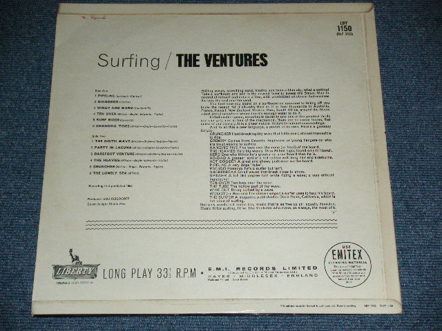 画像: THE VENTURES - SURFING ( Ex++/Ex+++ )  / Late1960's "SMALL MONO Logo"  UK ENGLAND ORIGINAL MONO Used LP 