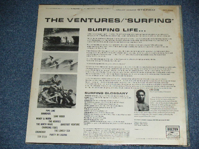 画像: THE VENTURES - SURFING ( With "PIPELINE " SEAL AT FRONT COVER  '63 Version BLUE with BLACK Print  Label : Matrix Number BST-8022  S1/  BST-8022 S2  VG+++/Ex+x ) / 1963 US ORIGINAL  "BLUE with BLACK Print Label" STEREO Used  LP 