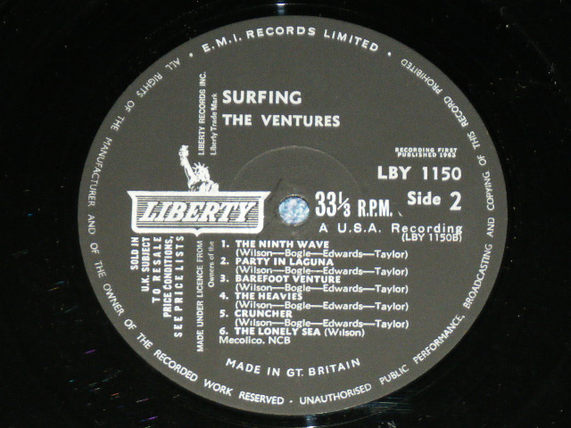 画像: THE VENTURES - SURFING ( Ex++/Ex+++ )  / Late1960's "SMALL MONO Logo"  UK ENGLAND ORIGINAL MONO Used LP 