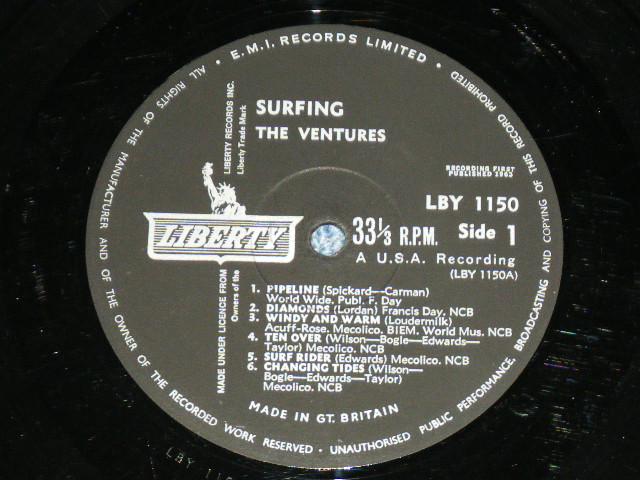 画像: THE VENTURES - SURFING ( Ex++,Ex-/Ex-)  / 1963  UK ENGLAND ORIGINAL MONO Used LP 