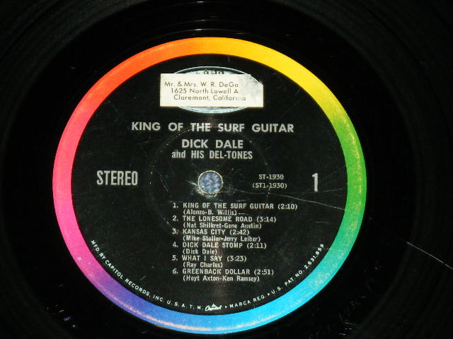 画像: DICK DALE & HIS DEL-TONES - KING OF THE SURF GUITAR ( Ex-/Ex- )  / 1963 US AMERICA ORIGINAL STEREO Used LP 