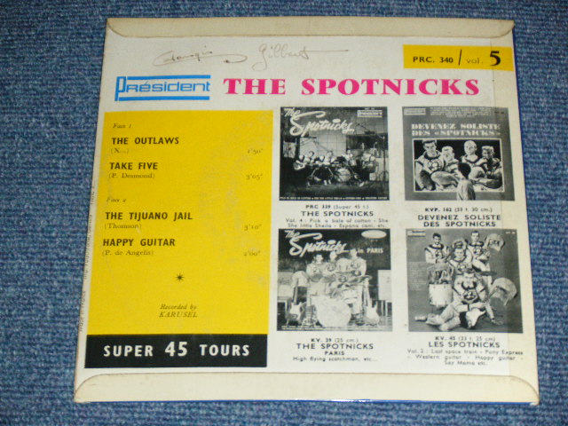 画像: SPOTNICKS, The - VOL.5 TAKE FIVE  (EP) ( Ex++,Ex+/Ex++ Looks: Ex+++ ) / 1960's FRANCE FRENCH  ORIGINAL Used 7" EP  with PICTURE SLEEVE 