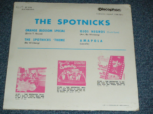 画像: SPOTNICKS, The -  ORANGE BLOSSOM SPECIAL  (EP) ( Ex++/Ex++ ) / 1960's ESPLUGAS  SPAIN  SPANISH ORIGINAL Used 7" EP  with PICTURE SLEEVE 