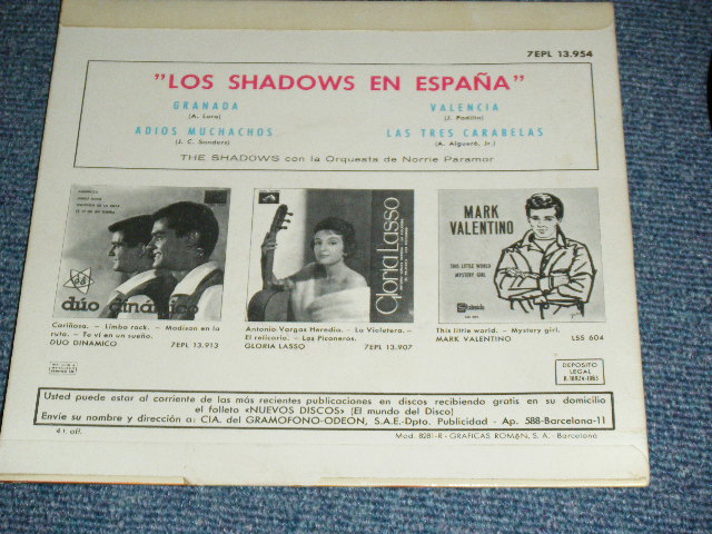 画像: The SHADOWS - LOS SHADOWS EN ESPANA ( MINT-/MINT- ) / 1960's SPAIN SPANISH  ORIGINAL Used 7" EP