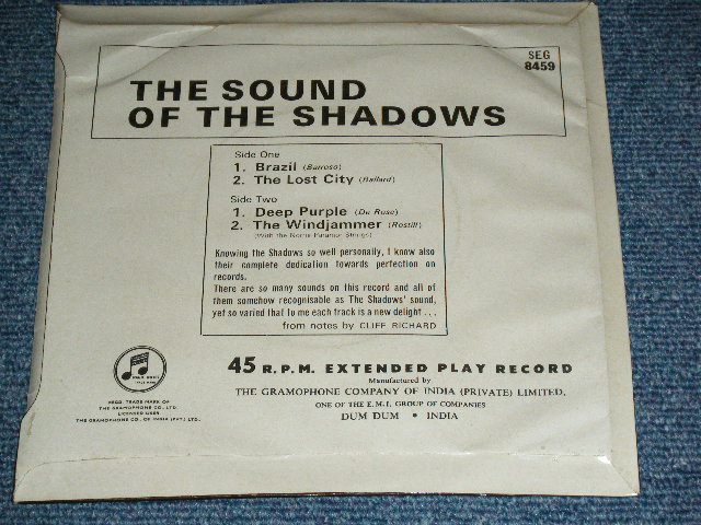 画像: The SHADOWS - THE SOUND OF THE  SHADOWS ( Ex++,Ex/Ex+++ ) / 1965 INDIA ORIGINAL "GREEN Label" Used 7" EP