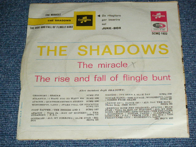 画像: The SHADOWS - THE MIRACLE ( Ex+/Ex+  ) / 1965 ITALY ITALIA ORIGINAL Used 7" Single With PICTURE SLEEVE 