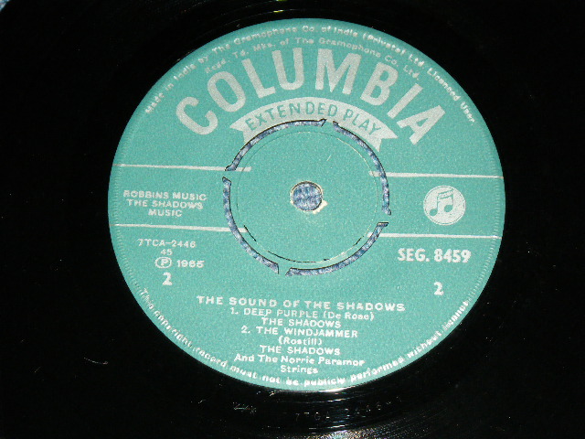 画像: The SHADOWS - THE SOUND OF THE  SHADOWS ( Ex++,Ex/Ex+++ ) / 1965 INDIA ORIGINAL "GREEN Label" Used 7" EP