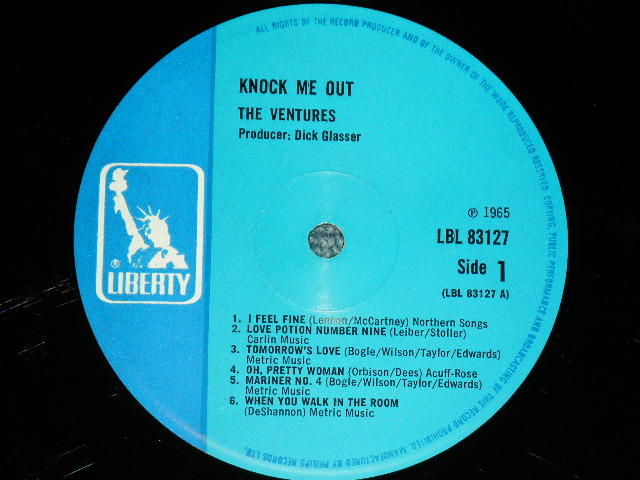画像: THE VENTURES - KNOCK ME OUT ( Without or NONE  "TOMORROW'S LOVE" Version : Ex++/Ex+++ ) / 1970? Version UK ENGLAND REISSUE  MONO Used  LP 