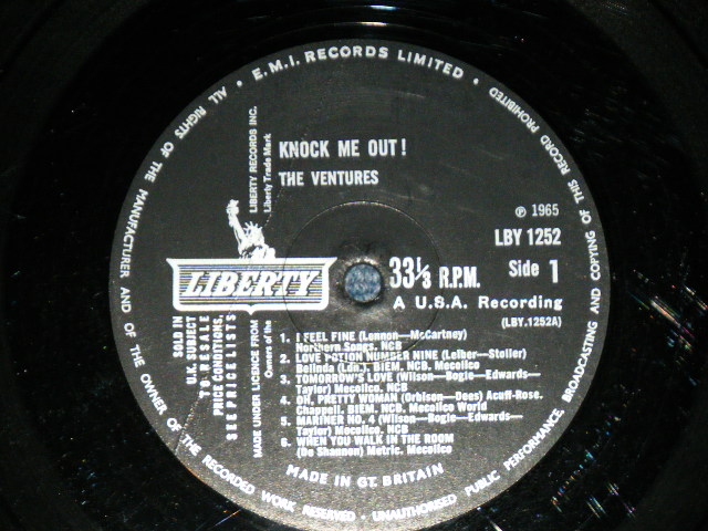 画像: THE VENTURES - KNOCK ME OUT ( Without or NONE  "TOMORROW'S LOVE" Version : Ex/Ex ) / 1965 UK ENGLAND ORIGINAL Large  MONO credit Used  LP 