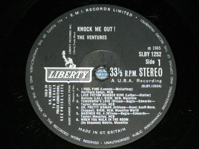 画像: THE VENTURES - KNOCK ME OUT ( Without or NONE  "TOMORROW'S LOVE" Version : Ex++/MINT- ) / 1968? Version UK ENGLAND ORIGINAL Small STEREO credit Used  LP 