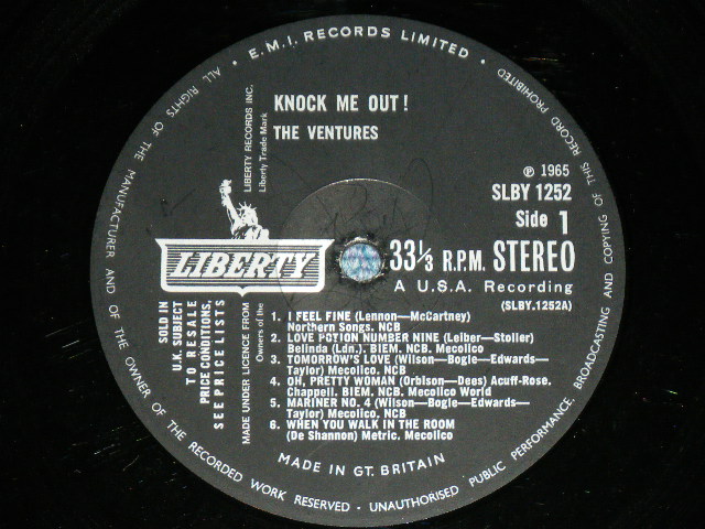画像: THE VENTURES - KNOCK ME OUT ( Without or NONE  "TOMORROW'S LOVE" Version : Ex++/MINT- ) / 1968? Version UK ENGLAND ORIGINAL Small STEREO credit Used  LP 