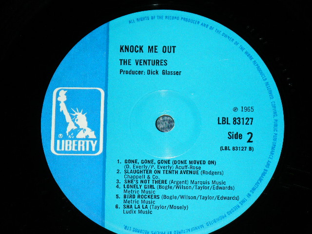 画像: THE VENTURES - KNOCK ME OUT ( Without or NONE  "TOMORROW'S LOVE" Version : Ex++/Ex+++ ) / 1970? Version UK ENGLAND REISSUE  MONO Used  LP 