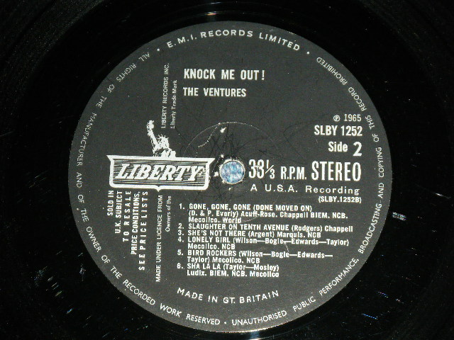 画像: THE VENTURES - KNOCK ME OUT ( Without or NONE  "TOMORROW'S LOVE" Version : VG+++/POOR) / 1965 UK ENGLAND ORIGINAL Large STEREO credit Used  LP 