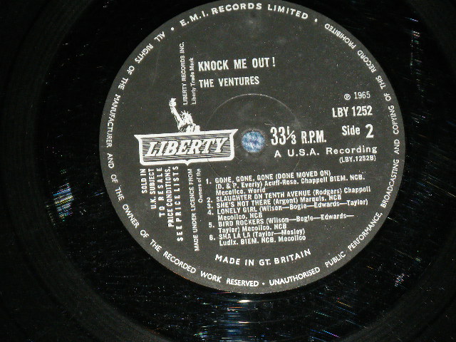 画像: THE VENTURES - KNOCK ME OUT ( Without or NONE  "TOMORROW'S LOVE" Version : Ex/Ex ) / 1965 UK ENGLAND ORIGINAL Large  MONO credit Used  LP 