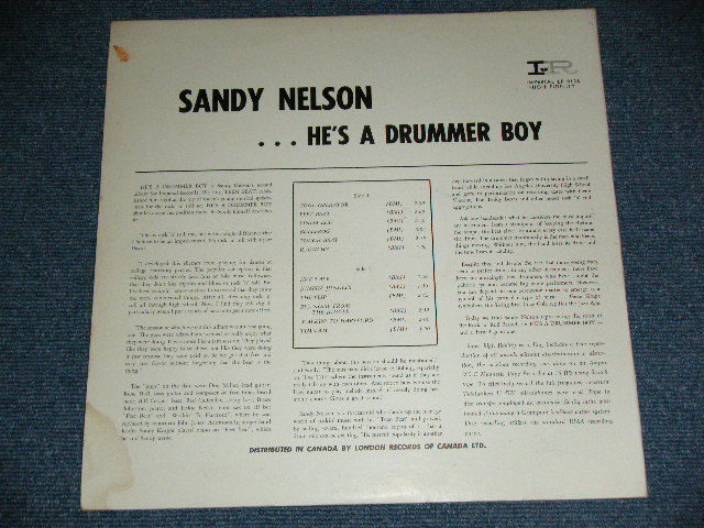 画像: SANDY NELSON -  HE'S A DRUMMER BOY ( MARLOON  label :  Ex++/Ex++) / 1962 CANADA ORIGINAL MONO Used  LP 