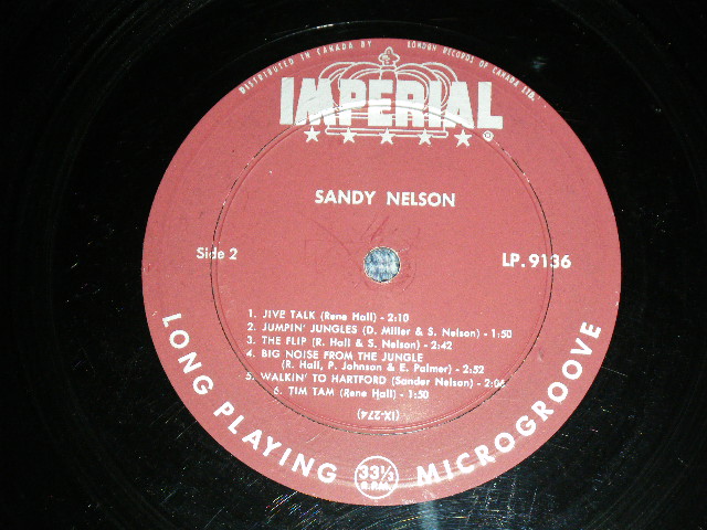 画像: SANDY NELSON -  HE'S A DRUMMER BOY ( MARLOON  label :  Ex++/Ex++) / 1962 CANADA ORIGINAL MONO Used  LP 