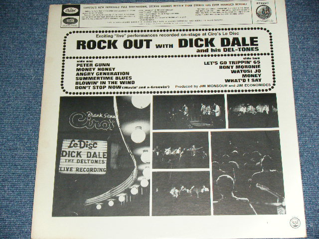 画像: DICK DALE & HIS DEL-TONES - LIVE AT CIRO'S  : ROCK OUT WITH  DICK DALE & HIS DEL-TONES ( Ex++/MINT- )  / 1965 US AMERICA ORIGINAL STEREO Used LP 