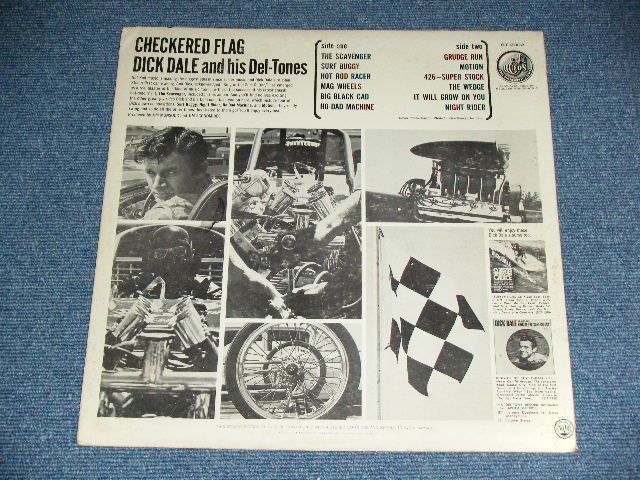 画像: DICK DALE & HIS DEL-TONES -  CHECKERED FLAG  (Ex+/VG++Looks:Ex++ EDSP)  / 1963 US AMERICA ORIGINAL 1st Press "BLACK with RAINBOW Label" STEREO Used LP  