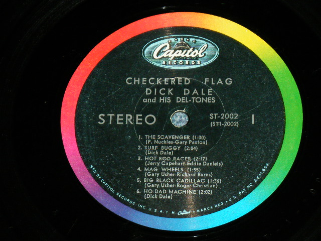 画像: DICK DALE & HIS DEL-TONES -  CHECKERED FLAG  (Ex+/VG++Looks:Ex++ EDSP)  / 1963 US AMERICA ORIGINAL 1st Press "BLACK with RAINBOW Label" STEREO Used LP  