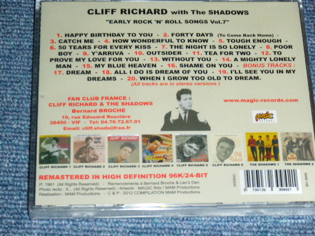 画像: CLIFF RICHARD With THE SHADOWS - EARLY ROCK 'N' ROLL SONGS VOL.7  / 2012 FRANCE FRENCH  Brand New SEALED CD 