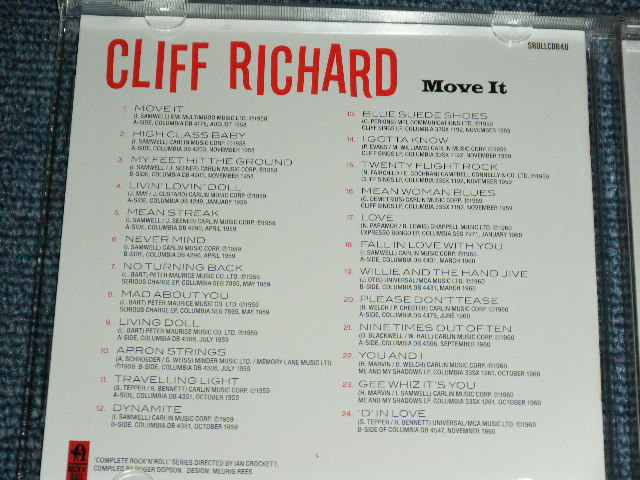画像: CLIFF RICHARD - MOVE IT (  24 TRACKS R&R SONGS  )  / 2012 GERMAN GERMANY Brand New CD