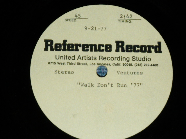 画像1: THE VENTURES  - WALK DON'T RUN '77 / 1977 US ORIGINAL TEST PRESS : ACETATE  10" Single 