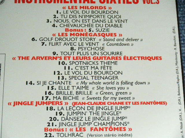 画像: va OMNIBUS (LES MILORDS+LES MONEGASQUES+THE ARVERN'S ET LEURS GUITARES ELECTRIQUES+JINGLE JUMPERS+LES FANTOMES) - INSTRUMENTAL 60'S VOL.3 / 1997 BFRANCE  FRENCH Mini-LP Paper Sleeve  Brand New SEALED  CD 