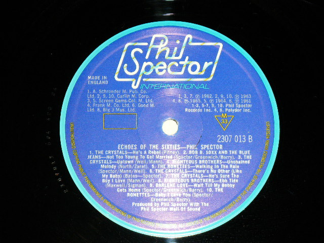 画像: VA ( IKE & TINA TURNER+RIGHTEOUS BROTHERS+CRYSTALS+RONETTES+DARLEN LOVE+BOB B.SOXX & THE BLUE JEANS+CHECKMATES LTD. )  - ECHOES OF THE 60's :  PHIL SPECTOR TOP TWENTY.  ( Ex+++/ MINT- )  / 1977  UK ENGLAND ORIGINAL MONO Used LP 