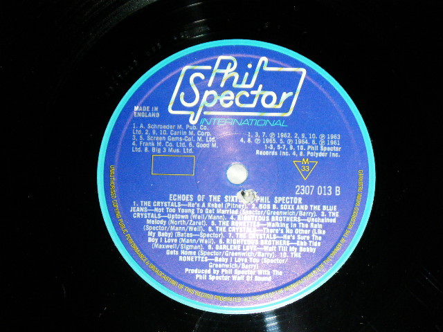 画像: VA ( IKE & TINA TURNER+RIGHTEOUS BROTHERS+CRYSTALS+RONETTES+DARLEN LOVE+BOB B.SOXX & THE BLUE JEANS+CHECKMATES LTD. )  - ECHOES OF THE 60's :  PHIL SPECTOR TOP TWENTY.  ( Ex++/ MINT-,BB HOLE )  / 1977  UK ENGLAND ORIGINAL MONO Used LP 