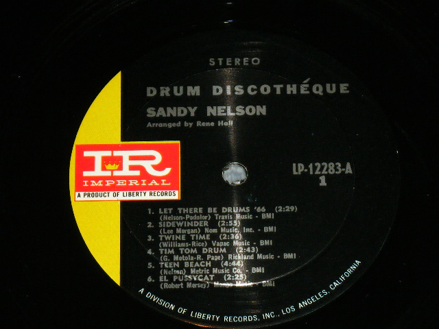 画像: SANDY NELSON -  DRUM DISCOTHEQUE  ( 2nd Press BLACK & GREEN label : MINT-/MINT-) / 1966? US AMERICA  2nd Press  STEREO  Used  LP 