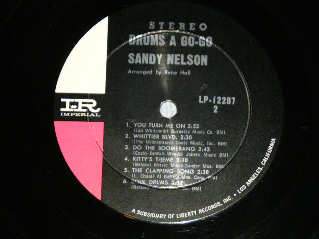 画像: SANDY NELSON -  drums a go-go (  1st Press BLACK&PINK  label :  Ex+,Ex/Ex++ ) / 1965  US AMERICA  ORIGINAL STEREO Used  LP 