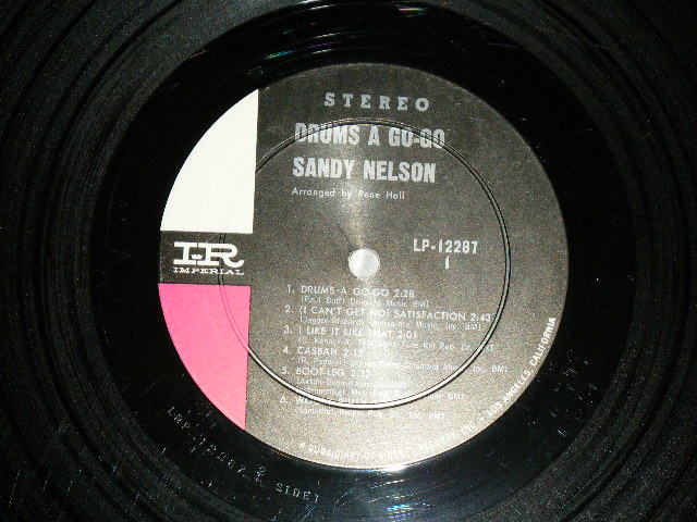 画像: SANDY NELSON -  drums a go-go (  1st Press BLACK&PINK  label :  Ex,Ex+/Ex+ ) / 1965  US AMERICA  ORIGINAL STEREO Used  LP 