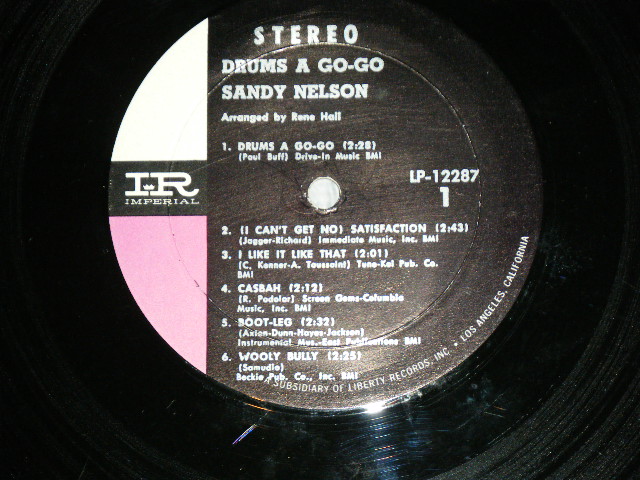 画像: SANDY NELSON -  drums a go-go (  1st Press BLACK&PINK  label :  Ex++,Ex+/Ex+++ ) / 1965  US AMERICA  ORIGINAL STEREO Used  LP 