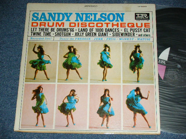 画像1: SANDY NELSON -  DRUM DISCOTHEQUE  ( BLACK & PINK & WHITE label :  Ex/Ex++ ) / 1965  US AMERICA  ORIGINAL  STEREO  Used  LP 
