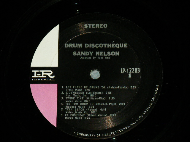 画像: SANDY NELSON -  DRUM DISCOTHEQUE  ( BLACK & PINK & WHITE label :  Ex/Ex++ ) / 1965  US AMERICA  ORIGINAL  STEREO  Used  LP 